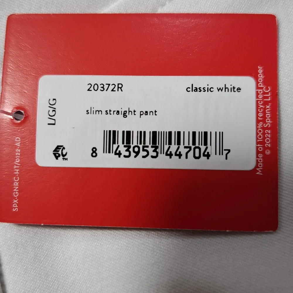 SPANX Women's Slim Straight Pants in Classic White Size L 20372R Grey Linings - Picture 12 of 16